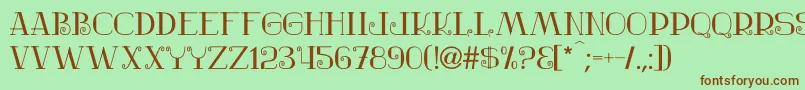 Nostalgic Font – Brown Fonts on Green Background