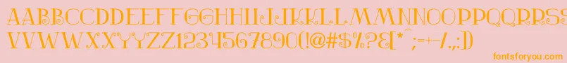 Nostalgic Font – Orange Fonts on Pink Background