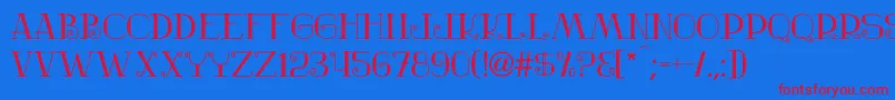 Nostalgic-Schriftart – Rote Schriften auf blauem Hintergrund