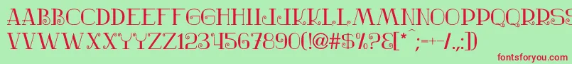 Nostalgic Font – Red Fonts on Green Background