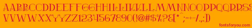 Nostalgic Font – Red Fonts on Orange Background