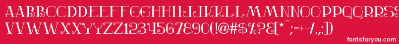 フォントNostalgic – 赤い背景に白い文字