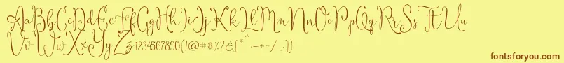 notalistic Font – Brown Fonts on Yellow Background