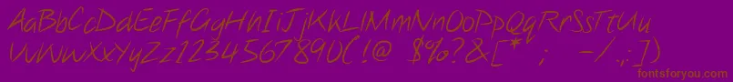 Lisätietoja Note this-fontista Note this-fontti – ruskeat fontit violetilla taustalla