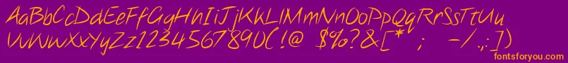 Note this Font – Orange Fonts on Purple Background