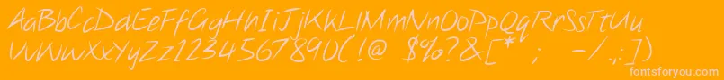 Note this Font – Pink Fonts on Orange Background