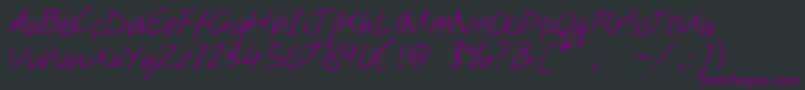 Note this Font – Purple Fonts on Black Background