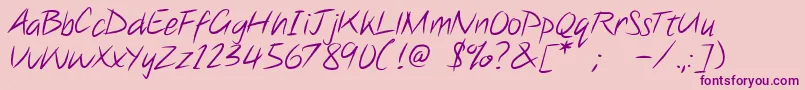 fuente Note this – Fuentes Moradas Sobre Fondo Rosa