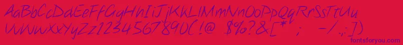 Weitere Informationen zur Note this-Schriftart Note this-Schriftart – Violette Schriften auf rotem Hintergrund