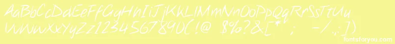 Note this-Schriftart – Weiße Schriften auf gelbem Hintergrund