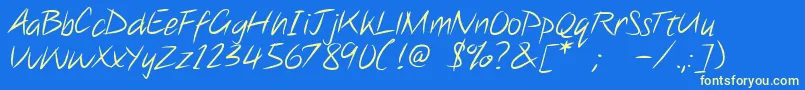 Police Note this – polices jaunes sur fond bleu