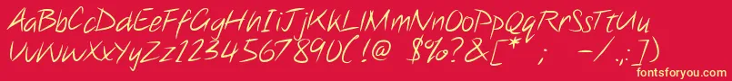 Note this Font – Yellow Fonts on Red Background