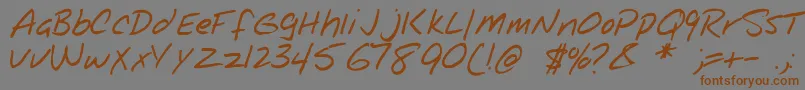 Шрифт NOTEPAD  – коричневые шрифты на сером фоне