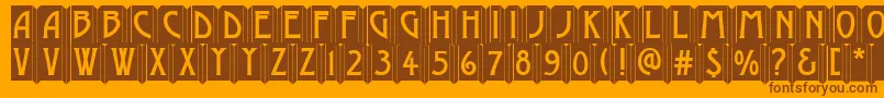 AModernoemb Font – Brown Fonts on Orange Background