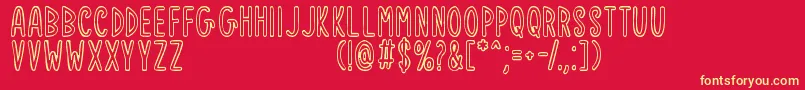 Notice Things Font – Yellow Fonts on Red Background