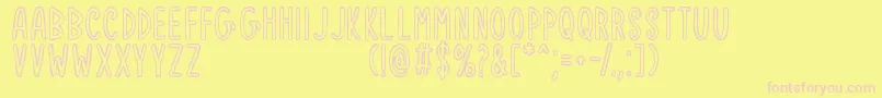 Notice Things Font – Pink Fonts on Yellow Background