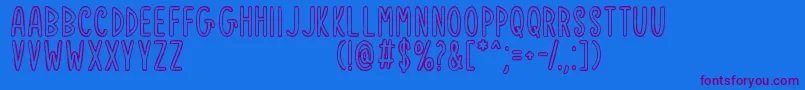 Notice Things Font – Purple Fonts on Blue Background