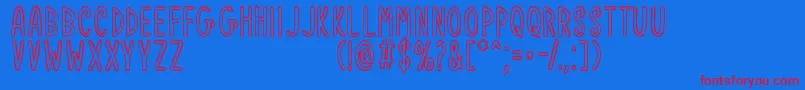 Шрифт Notice Things – красные шрифты на синем фоне