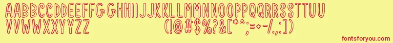 Notice Things Font – Red Fonts on Yellow Background