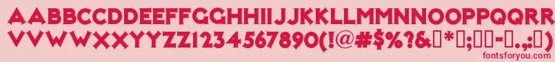 フォントNOTMK    – ピンクの背景に赤い文字