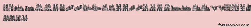 NotreDame-Schriftart – Schwarze Schriften auf rosa Hintergrund