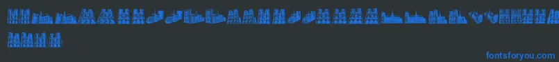 NotreDame Font – Blue Fonts on Black Background