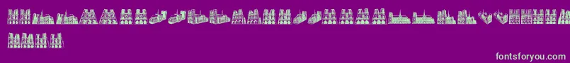 NotreDame Font – Green Fonts on Purple Background