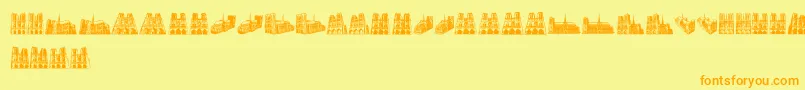 NotreDame Font – Orange Fonts on Yellow Background