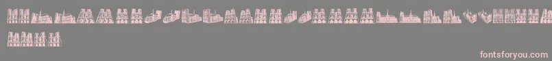 NotreDame-Schriftart – Rosa Schriften auf grauem Hintergrund