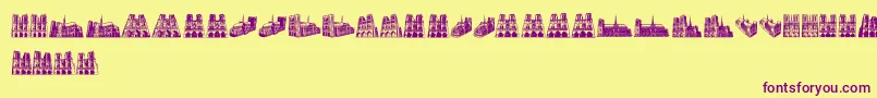 NotreDame Font – Purple Fonts on Yellow Background