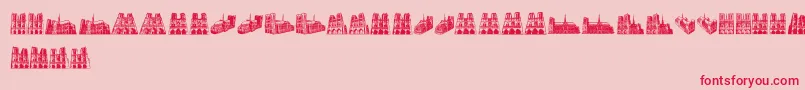 NotreDame Font – Red Fonts on Pink Background