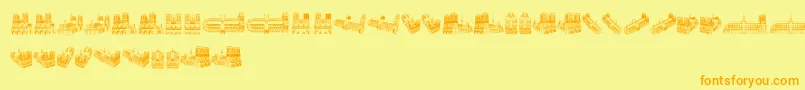 NotreDamedeParis Font – Orange Fonts on Yellow Background
