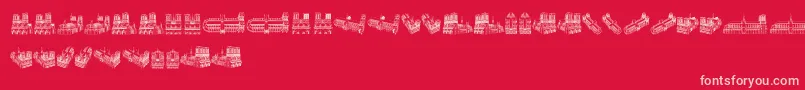 NotreDamedeParis-Schriftart – Rosa Schriften auf rotem Hintergrund