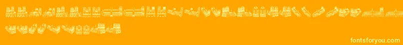 NotreDamedeParis Font – Yellow Fonts on Orange Background