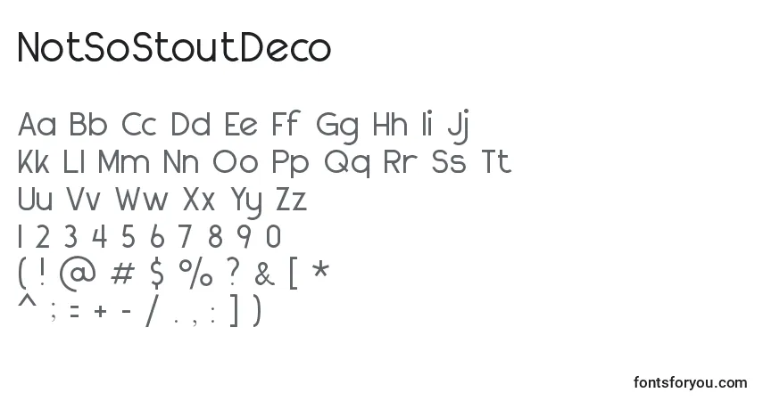 Шрифт NotSoStoutDeco – алфавит, цифры, специальные символы