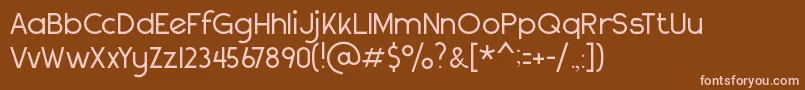フォントNotSoStoutDeco – 茶色の背景にピンクのフォント