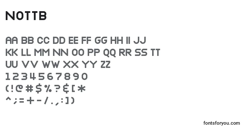 Czcionka NOTTB    (135776) – alfabet, cyfry, specjalne znaki