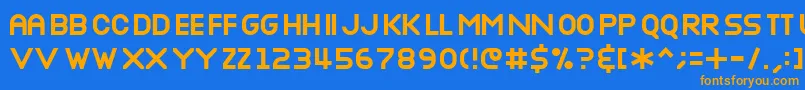 NOTTB    Font – Orange Fonts on Blue Background