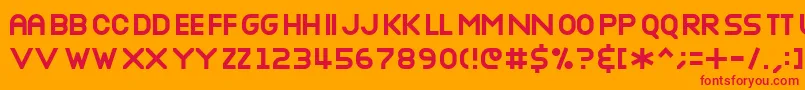 NOTTB    Font – Red Fonts on Orange Background