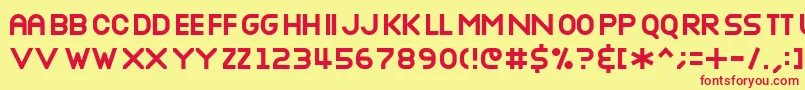 NOTTB    Font – Red Fonts on Yellow Background