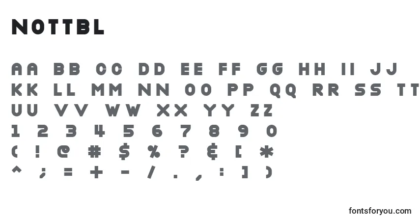 NOTTBL   (135777) font – alphabet, numbers, special characters