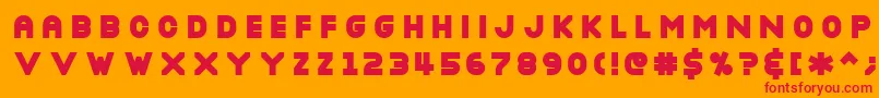 NOTTBL  -Schriftart – Rote Schriften auf orangefarbenem Hintergrund