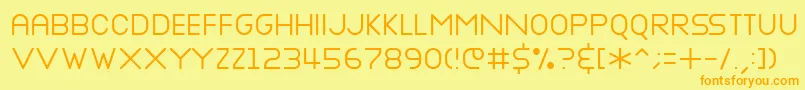Saiba mais sobre a fonte NOTTKE   Fonte NOTTKE   – fontes laranjas em um fundo amarelo