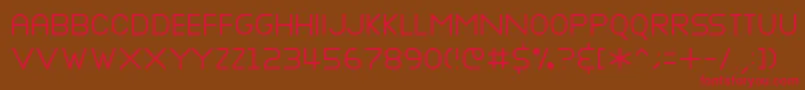 フォントNOTTKE   – 赤い文字が茶色の背景にあります。