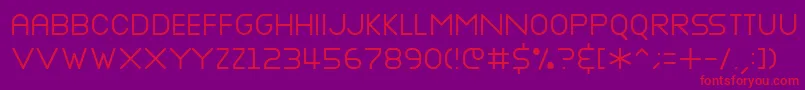 NOTTKE  -fontti – punaiset fontit violetilla taustalla