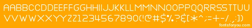 NOTTKE  -fontti – valkoiset fontit oranssilla taustalla