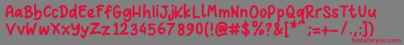 Noturnal Hand Font – Red Fonts on Gray Background