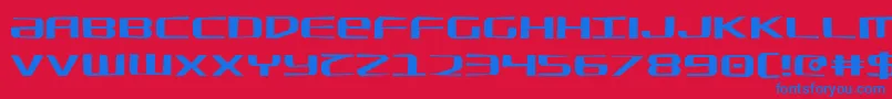 フォントSdfJagged – 赤い背景に青い文字