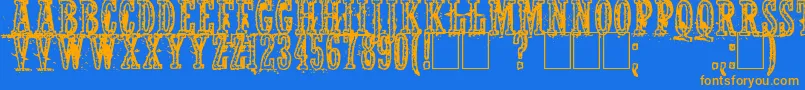 Notwell Font – Orange Fonts on Blue Background