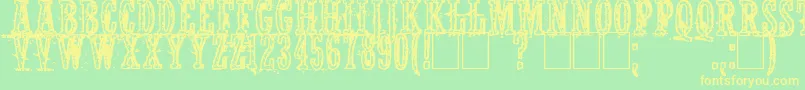 Шрифт Notwell – жёлтые шрифты на зелёном фоне